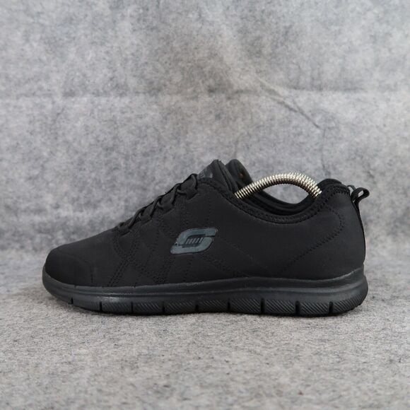 Skechers Shoes Womens 9 Slip On Sneakers Work Relaxed Fit Memory Foam Alex Black - Picture 6 of 16